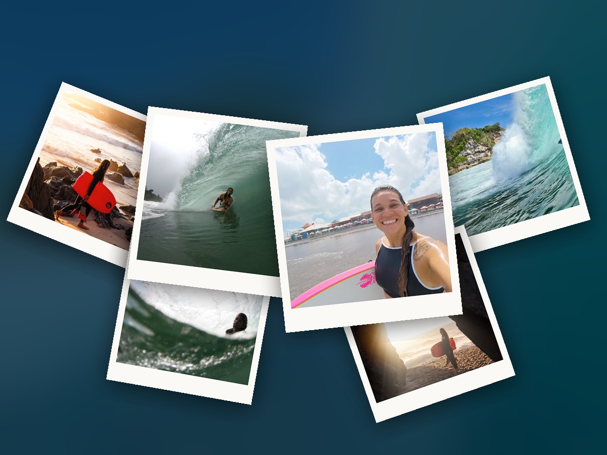 Três fotos da viagem, como um pacote de imagens que você leva para casa.